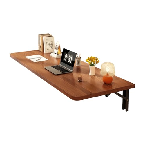 Schwebender Schreibtisch aus Massivholz, Wandmontage, platzsparender Klapptisch für Küche, Esszimmer oder Büro von Generisch