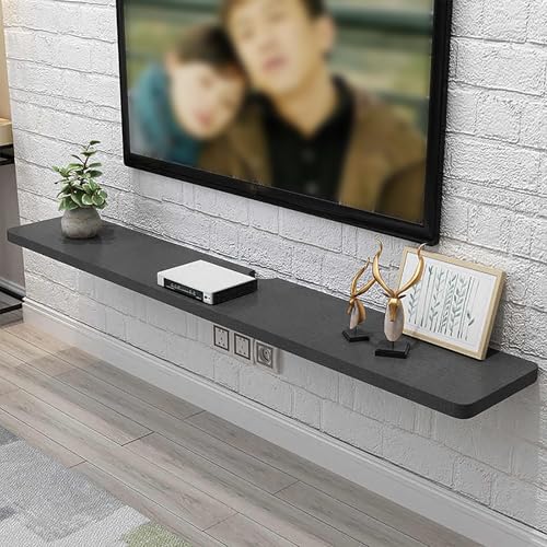 Schwebender TV-Schrankständer - Wandkonsolenregal aus Holz mit Oberflächenaufbewahrung für Wohnzimmer und Schlafzimmer Schwebender TV-Schrankständer - Wandkonsolenregal aus Holz mit Oberflächenaufbewahrung für Wohnzimmer und Schlafzimmer von Generisch