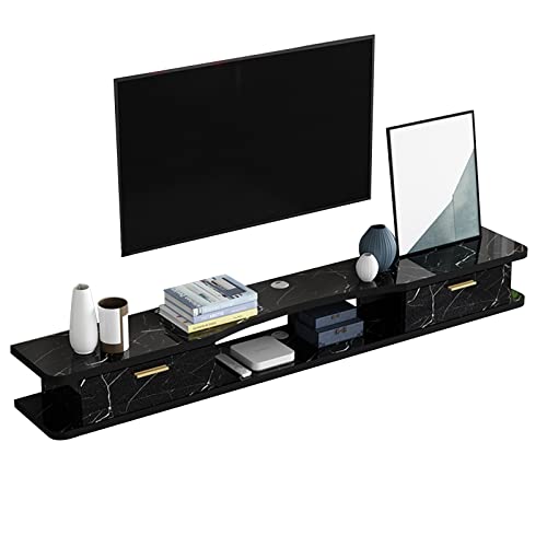 Schwebender TV-Ständer, Wandmontage, 2 Türen, Medienkonsole, Aufbewahrungsregal, stilvoller hängender TV-Schrank für Wohnzimmer und Schlafzimmer, modernes Design, 120 cm, Farbe B von Generisch