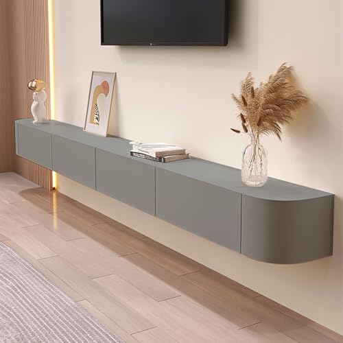 Schwebender TV-Ständer, Wandmontage, Unterhaltungszentrum, Massivholz mit 3 Schubladen, modernes Design, komplett montiert, Eichen-Finish, Schwarz – ideal für Wohnzimmer oder Medienraum Schwebender TV-Ständer, Wandmontage, Unterhaltungszentrum, Massivholz mit 3 Schubladen, modernes Design, komplett montiert, Eichen-Finish, Schwarz – ideal für Wohnzimmer oder Medienraum von Generisch