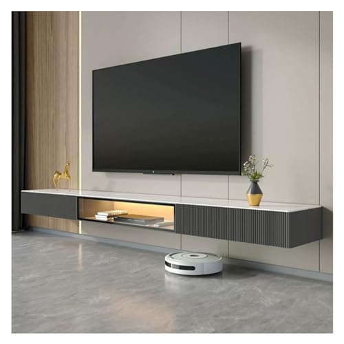 Schwebender TV-Ständer Wandschrank mit Schubladen und Regal, Entertainment Center mit Sensor-LED-Licht für Smart-TV Schwebender TV-Ständer Wandschrank mit Schubladen und Regal, Entertainment Center mit Sensor-LED-Licht für Smart-TV von Generisch