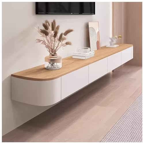 Schwebender TV-Ständer Wandschrank mit Türen, moderne Unterhaltungs-Medienkonsole für Aufbewahrung, Stall-Design, unter dem Fernseher, schwebende Regale für Heimdekoration von Generisch