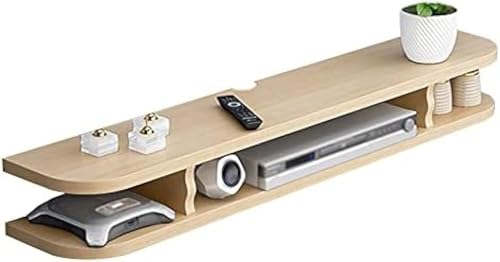 Schwebender TV-Ständer aus Holz, 2-lagiges Regal, Medienkonsole mit Drahtloch, platzsparendes Design für Zuhause und Büro, ideal für Restaurants und Hotels Schwebender TV-Ständer aus Holz, 2-lagiges Regal, Medienkonsole mit Drahtloch, platzsparendes Design für Zuhause und Büro, ideal für Restaurants und Hotels von Generisch