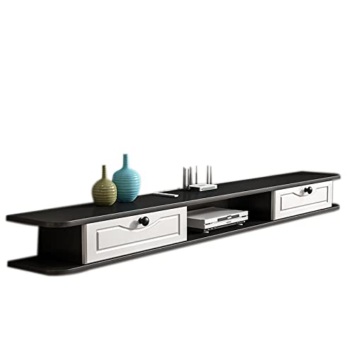 Schwebender TV-Ständer aus Massivholz, Wandmontage, platzsparendes Design, große Kapazität für Regale zu Hause und im Büro, Größe: 120 cm, Farbe: Schwarz Schwebender TV-Ständer aus Massivholz, Wandmontage, platzsparendes Design, große Kapazität für Regale zu Hause und im Büro, Größe: 120 cm, Farbe: Schwarz von Generisch