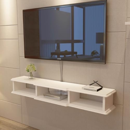 Schwebender TV-Ständer aus Massivholz, wandmontiertes Entertainment-Center, multifunktionaler Multimedia-Schrank, passend für 80-140-cm-Fernseher, Design für Wohnzimmer Schwebender TV-Ständer aus Massivholz, wandmontiertes Entertainment-Center, multifunktionaler Multimedia-Schrank, passend für 80-140-cm-Fernseher, Design für Wohnzimmer von Generisch