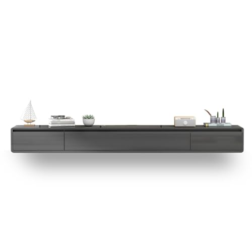 Schwebender TV-Ständer mit 2 Schubladen, Wandmontage, Medienkonsole für kleine Wohnungen, moderner TV-Schrank für unter dem Fernseher, 120 cm, graues Regal, platzsparendes Design Schwebender TV-Ständer mit 2 Schubladen, Wandmontage, Medienkonsole für kleine Wohnungen, moderner TV-Schrank für unter dem Fernseher, 120 cm, graues Regal, platzsparendes Design von Generisch