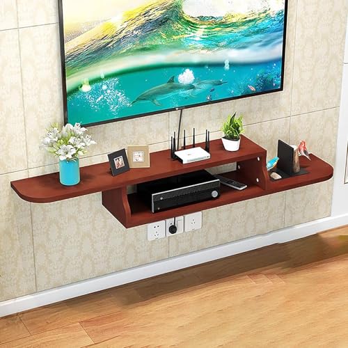 Schwebender TV-Ständer mit Kabelmanagement, moderne Medienkonsole aus Holz für Wohn- und Schlafzimmer-Organisation von Generisch