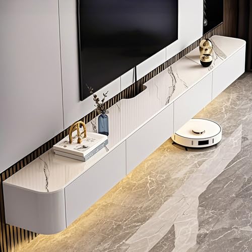 Schwebender TV-Ständer mit Türen und Schubladen, moderner Wandschrank für Wohnzimmer und Schlafzimmer, bietet reichlich Stauraum Schwebender TV-Ständer mit Türen und Schubladen, moderner Wandschrank für Wohnzimmer und Schlafzimmer, bietet reichlich Stauraum von Generisch