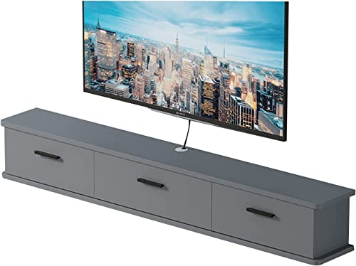Schwebender TV-Ständer mit Wandregal für Router, Set-Top-Box, Projektor, Multimedia-Aufbewahrungsregal, Unterhaltungszentrum für Wohnzimmer, Schlafzimmer, 100 cm, modernes Design und platzsparende von Generisch