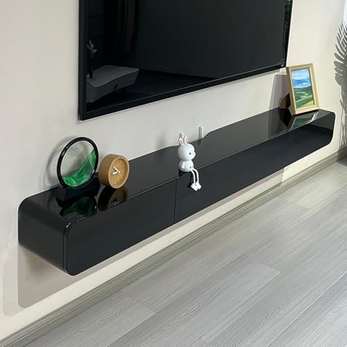 Schwebender TV-Ständer mit Wandregal und Aufbewahrungsschrank, platzsparendes modernes Design für Wohnzimmer, Unterhaltungseinrichtung Schwebender TV-Ständer mit Wandregal und Aufbewahrungsschrank, platzsparendes modernes Design für Wohnzimmer, Unterhaltungseinrichtung von Generisch