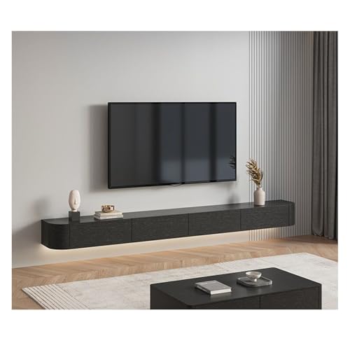Schwebender TV-Ständer zur Wandmontage, moderner minimalistischer Massivholz-Hängeschrank mit Schublade für Wohnzimmer, Medien-Aufbewahrung von Generisch
