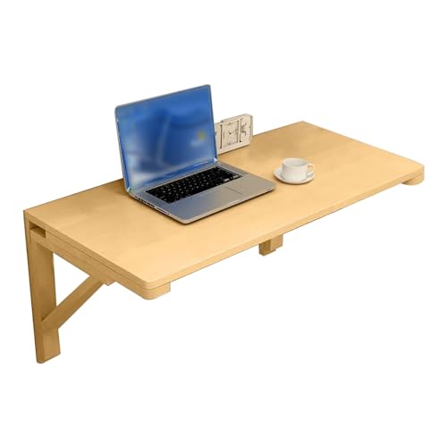 Schwebender Tisch aus Holz, wandmontiert, L80 x B40 cm, Esstisch, zusammenklappbar, Frühstückstisch, Bartisch, Computertisch von Generisch