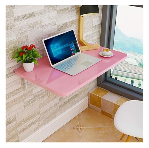 Schwebender Wandschreibtisch, faltbar, wandmontierter Tisch für kleine Räume, Rosa, 50 x 120 cm Schwebender Wandschreibtisch, faltbar, wandmontierter Tisch für kleine Räume, Rosa, 50 x 120 cm von Generisch