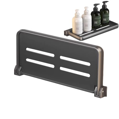 Schwebendes Duschregal – Faltbares Aluminium-Wandregal für Wohnmobil, kompaktes zusammenklappbares Design für Duschgel, Shampoo, Getränke – platzsparender Badezimmer-Organizer von Generisch