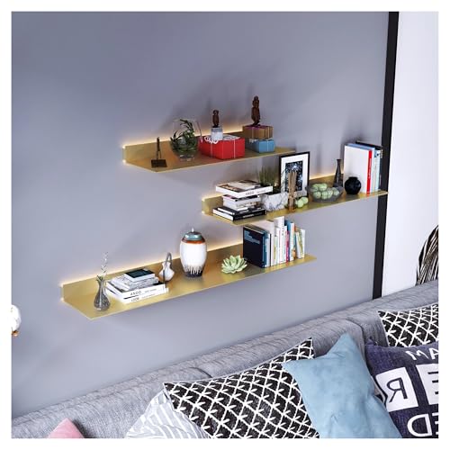 Schwebendes LED-Ausstellungsregal, Aluminiumlegierung, Wandmontage, kreatives Bücherregal für Wohnzimmer, Badezimmer, Bar-Arbeitsplatte, einzigartige beleuchtete Heimdekoration, 1 Stück Schwebendes LED-Ausstellungsregal, Aluminiumlegierung, Wandmontage, kreatives Bücherregal für Wohnzimmer, Badezimmer, Bar-Arbeitsplatte, einzigartige beleuchtete Heimdekoration, 1 Stück von Generisch