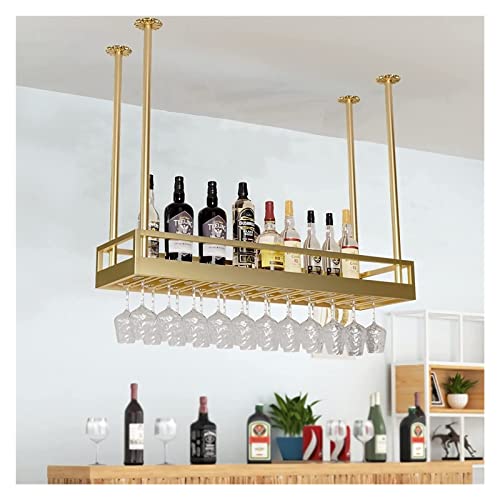 Schwebendes Regal im industriellen Vintage-Stil – An der Decke montierter Weinhalter und Metallständer für Flaschen, Pflanzen und Bücher – Stilvolle Wohndekoration für Bars, Küchen und Resta Schwebendes Regal im industriellen Vintage-Stil – An der Decke montierter Weinhalter und Metallständer für Flaschen, Pflanzen und Bücher – Stilvolle Wohndekoration für Bars, Küchen und Resta von Generisch
