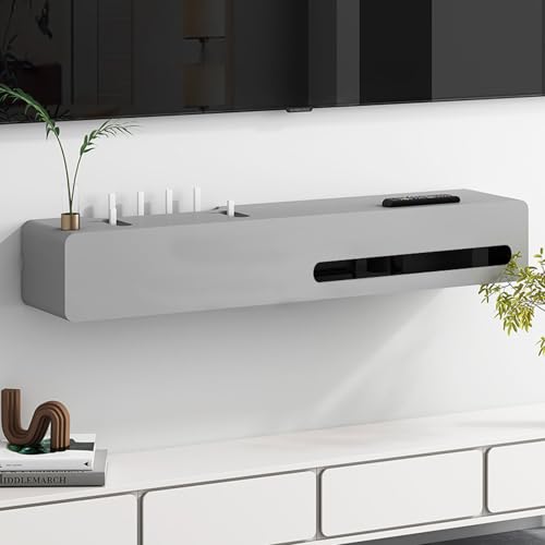 Schwebendes TV-Regal – Medienkonsole Wanddekoration, Utility Display Regal für Wohnzimmer, Schlafzimmer, Media-Raum, Eckregal, TV-Halterung, Wandsteckdose Abschirmbox Schwebendes TV-Regal – Medienkonsole Wanddekoration, Utility Display Regal für Wohnzimmer, Schlafzimmer, Media-Raum, Eckregal, TV-Halterung, Wandsteckdose Abschirmbox von Generisch