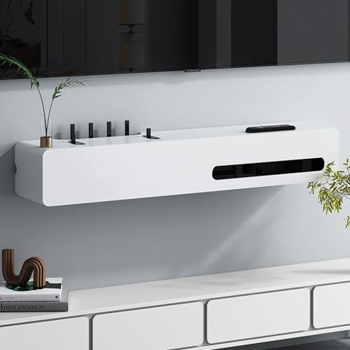 Schwebendes TV-Regal – Medienkonsole Wanddekoration, Utility Display Regal für Wohnzimmer, Schlafzimmer, Media-Raum, Eckregal, TV-Halterung, Wandsteckdose Abschirmbox Schwebendes TV-Regal – Medienkonsole Wanddekoration, Utility Display Regal für Wohnzimmer, Schlafzimmer, Media-Raum, Eckregal, TV-Halterung, Wandsteckdose Abschirmbox von Generisch