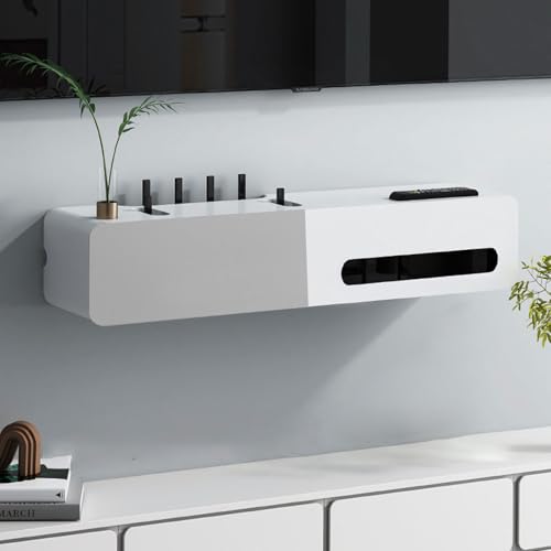 Schwebendes TV-Regal – Medienkonsole Wanddekoration, Utility Display Regal für Wohnzimmer, Schlafzimmer, Media-Raum, Eckregal, TV-Halterung, Wandsteckdose Abschirmbox Schwebendes TV-Regal – Medienkonsole Wanddekoration, Utility Display Regal für Wohnzimmer, Schlafzimmer, Media-Raum, Eckregal, TV-Halterung, Wandsteckdose Abschirmbox von Generisch