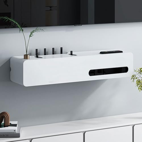Schwebendes TV-Regal – Medienkonsole Wanddekoration, Utility Display Regal für Wohnzimmer, Schlafzimmer, Media-Raum, Eckregal, TV-Halterung, Wandsteckdose Abschirmbox Schwebendes TV-Regal – Medienkonsole Wanddekoration, Utility Display Regal für Wohnzimmer, Schlafzimmer, Media-Raum, Eckregal, TV-Halterung, Wandsteckdose Abschirmbox von Generisch