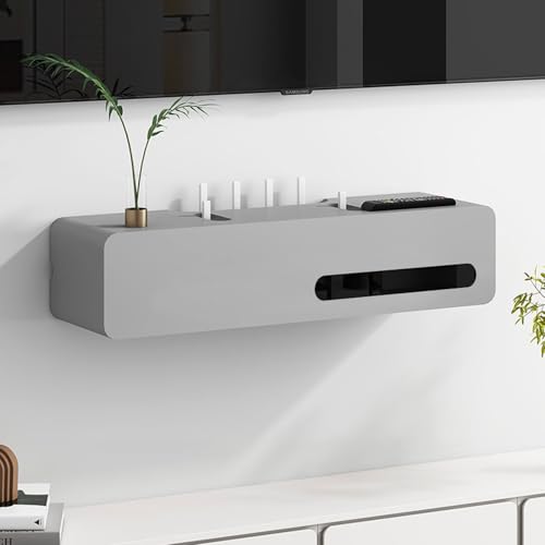 Schwebendes Wandregal, Medienkonsole für Schlafzimmer und Wohnzimmer, TV-Ständer und Utility Display Regal, Eckregal für TV-Halterung und Steckdosenabschirmung Schwebendes Wandregal, Medienkonsole für Schlafzimmer und Wohnzimmer, TV-Ständer und Utility Display Regal, Eckregal für TV-Halterung und Steckdosenabschirmung von Generisch