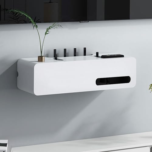 Schwebendes Wandregal, Medienkonsole für Schlafzimmer und Wohnzimmer, TV-Ständer und Utility Display Regal, Eckregal für TV-Halterung und Steckdosenabschirmung Schwebendes Wandregal, Medienkonsole für Schlafzimmer und Wohnzimmer, TV-Ständer und Utility Display Regal, Eckregal für TV-Halterung und Steckdosenabschirmung von Generisch