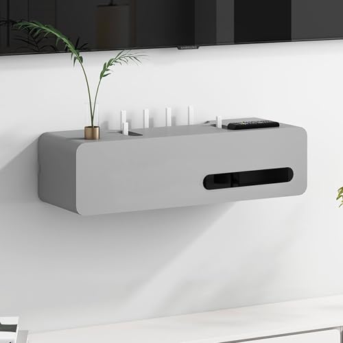 Schwebendes Wandregal, Medienkonsole für Schlafzimmer und Wohnzimmer, TV-Ständer und Utility Display Regal, Eckregal für TV-Halterung und Steckdosenabschirmung Schwebendes Wandregal, Medienkonsole für Schlafzimmer und Wohnzimmer, TV-Ständer und Utility Display Regal, Eckregal für TV-Halterung und Steckdosenabschirmung von Generisch