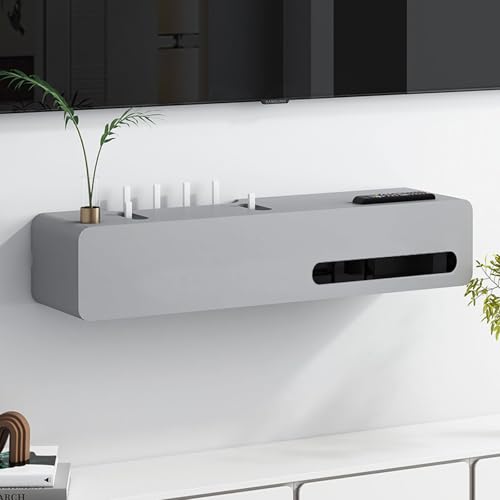 Schwebendes Wandregal für TV – Medienkonsole & Dekor – Vielseitige TV-Ständer für Wohnzimmer, Schlafzimmer & Medienraum – Inklusive Steckdosenabschirmbox & Eckregal Utility Storage Schwebendes Wandregal für TV – Medienkonsole & Dekor – Vielseitige TV-Ständer für Wohnzimmer, Schlafzimmer & Medienraum – Inklusive Steckdosenabschirmbox & Eckregal Utility Storage von Generisch