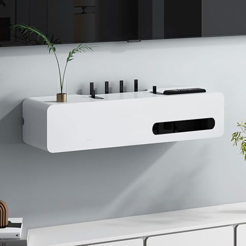 Schwebendes Wandregal für TV Medienkonsole & TV Ständer Dekoratives Regal für Wohnzimmer Schlafzimmer oder Media-Raum mit Steckdosenabschirmbox & Eckregal Utility Display Schwebendes Wandregal für TV Medienkonsole & TV Ständer Dekoratives Regal für Wohnzimmer Schlafzimmer oder Media-Raum mit Steckdosenabschirmbox & Eckregal Utility Display von Generisch