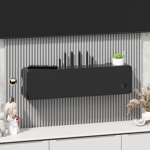 Schwebendes Wandregal für TV- und Multimedia-Aufbewahrung – Ideal für Schlafzimmer, Wohnzimmer, Büro – Abschirmbox für Steckdose und Router – Dekoratives Display-Rack Schwebendes Wandregal für TV- und Multimedia-Aufbewahrung – Ideal für Schlafzimmer, Wohnzimmer, Büro – Abschirmbox für Steckdose und Router – Dekoratives Display-Rack von Generisch