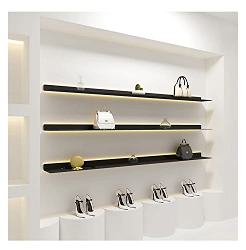Schweberegal mit doppelseitiger LED-Beleuchtung, Wandregal aus Metall für Wohnzimmer, Schlafzimmer, Küche, 60 x 20 cm, vielseitige Wohnkultur-Lösung, Schwarz Schweberegal mit doppelseitiger LED-Beleuchtung, Wandregal aus Metall für Wohnzimmer, Schlafzimmer, Küche, 60 x 20 cm, vielseitige Wohnkultur-Lösung, Schwarz von Generisch