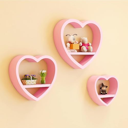 Schweberegale, 3er-Set, herzförmige Holz-Wandregale, niedliches Kawaii-Dekor für Wohnzimmer, Schlafzimmer, Badezimmer, kleines Aufbewahrungsregal Schweberegale, 3er-Set, herzförmige Holz-Wandregale, niedliches Kawaii-Dekor für Wohnzimmer, Schlafzimmer, Badezimmer, kleines Aufbewahrungsregal von Generisch