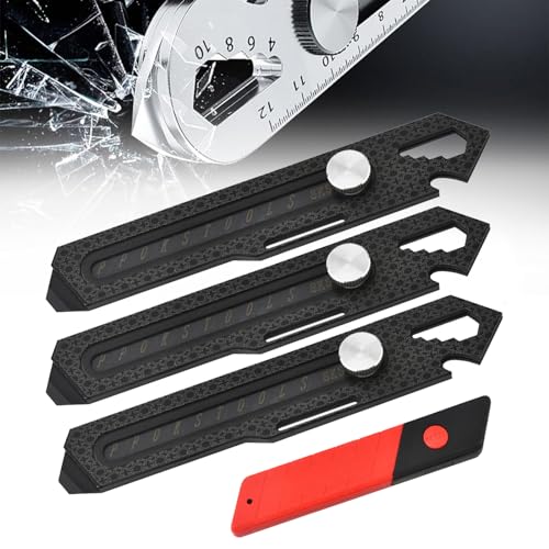 Schweres Mehrzweck Gebrauchsmesser mit 5 Klingen, 2024 Profi Cuttermesser, Edelstahl Cuttermesser Klingen, Universalmesser, Multifunktionales Mehrzweck Teppichmesser Druckguss Cutter Messer (C-3PCS) von Generisch