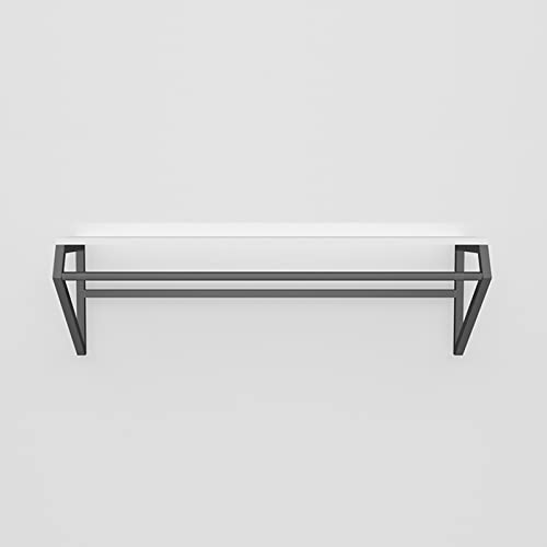 Schwerlast-Wandregal und Kleiderständer, schwarz, 100 cm, Metall-Kleiderbügel für Bekleidungsgeschäft, Display und stabiles Schlafzimmer, platzsparendes Design Schwerlast-Wandregal und Kleiderständer, schwarz, 100 cm, Metall-Kleiderbügel für Bekleidungsgeschäft, Display und stabiles Schlafzimmer, platzsparendes Design von Generisch