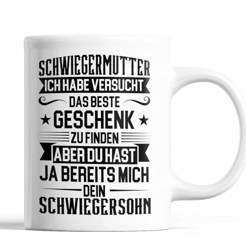 Schwiegermutter Tasse | Schwiegermutter ich habe versucht das beste Geschenk zu finden | Schwiegermutter Geschenk Schwiegersohn Tasse Schwiegertochter Kaffeebecher lustig von Generisch