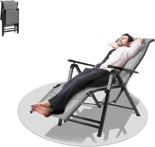Schwimmbad Liegestuhl，Verstellbare Rückenlehne Sonnenliege Gartenliege Hochlehner Alu Klappstuhl Relaxliege Wetterfest-200kg Belastbar für Balkon Terrasse Camping Pool (Set of 1) von Generisch