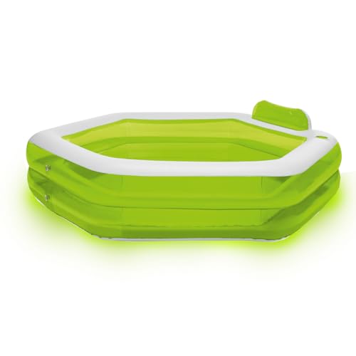 Schwimmbecken Pool 600 L 202x186x46/60 cm Planschbecken Kinderpool Grün Neu von Generisch