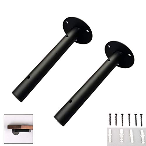 Schwimmende runde Rohr-Regalhalterungen, 2 Stück, DIY, rustikal, Schmiedeeisen, versteckte Regalstützen mit Hardware für Organisation und Aufbewahrung Schwimmende runde Rohr-Regalhalterungen, 2 Stück, DIY, rustikal, Schmiedeeisen, versteckte Regalstützen mit Hardware für Organisation und Aufbewahrung von Generisch