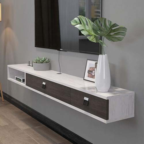 Schwimmender TV-Ständer zur Wandmontage, ultradünne Medienkonsole mit Aufbewahrung, platzsparende Lösung für Heim- und Bürounterhaltung Schwimmender TV-Ständer zur Wandmontage, ultradünne Medienkonsole mit Aufbewahrung, platzsparende Lösung für Heim- und Bürounterhaltung von Generisch