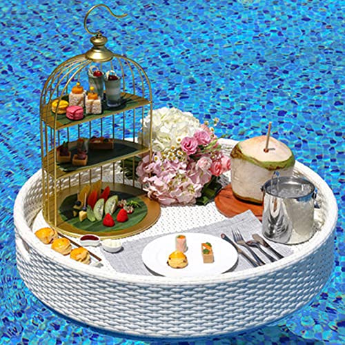 Schwimmender Tabletttisch für Pool oder Strand, großer schwimmender Bar-Getränkehalter, Lebensmittel- und Getränketablett für Erwachsene, perfekt für Partys auf dem Wasser von Generisch