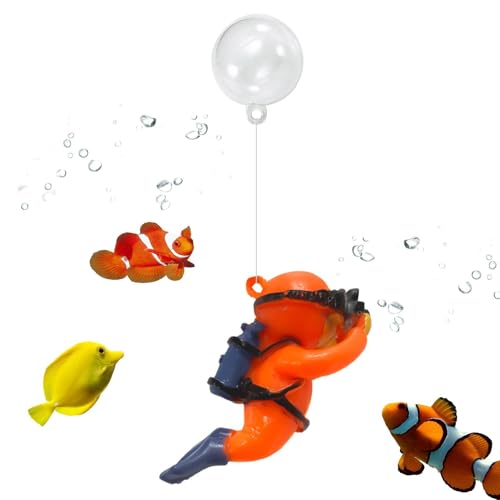 Schwimmendes Aquarium- Schöner Deko-Taucher für Aquarien | Cartoon Fisch Playmate Aquarium Zubehör, Fat Diver Viewing Floating Pendant Betta Fish Toys von Generisch
