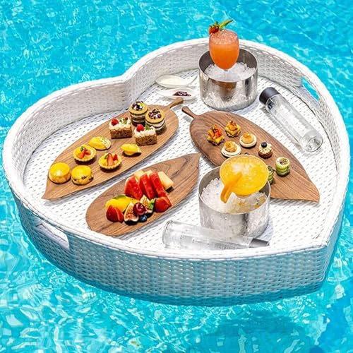 Schwimmendes Deluxe-Pool-Tablett – stilvolle Wasserplatte für Essen und Trinken im Freien, Whirlpool-Frühstück, schwimmende Bar für Pool-Partys und Sommergrills von Generisch