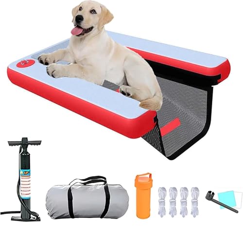 Schwimmendes Hundedock mit D-Ring, robuste Poolrampe Haustiere, tragbare Wasserplattform für Boote und Pools von Generisch