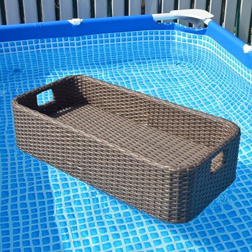 Schwimmendes Pool-Tablett, rechteckiger Rattan-Tisch, Wasserspiel, Servierplatte, aufblasbare Poolbar für Snacks und Getränke, perfekt für Sommerpartys und Spaß am Pool Schwimmendes Pool-Tablett, rechteckiger Rattan-Tisch, Wasserspiel, Servierplatte, aufblasbare Poolbar für Snacks und Getränke, perfekt für Sommerpartys und Spaß am Pool von Generisch
