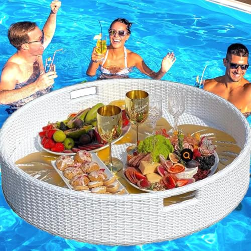 Schwimmendes Rattan-gewebtes Serviertablett für Poolpartys, entspannendes Frühstück auf dem Wasser, langlebiges Lebensmitteltablett Schwimmendes Rattan-gewebtes Serviertablett für Poolpartys, entspannendes Frühstück auf dem Wasser, langlebiges Lebensmitteltablett von Generisch
