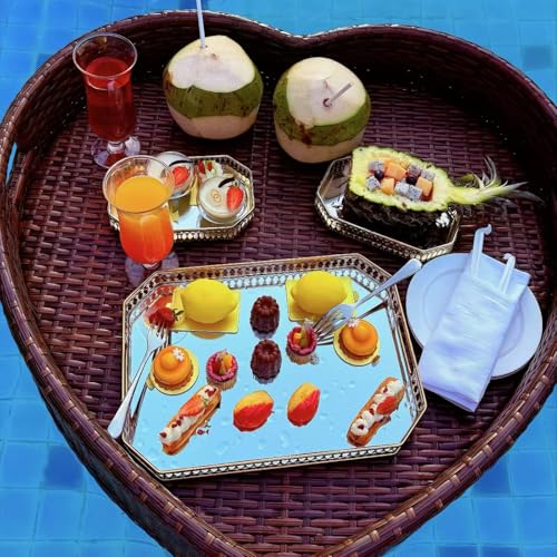 Schwimmendes Serviertablett, gewebte Rattan-Speiseplatte für Pool, Spa, Badewannen und Partys – Herz-80-Kaffee, perfekt für Unterhaltung und Veranstaltungen im Freien Schwimmendes Serviertablett, gewebte Rattan-Speiseplatte für Pool, Spa, Badewannen und Partys – Herz-80-Kaffee, perfekt für Unterhaltung und Veranstaltungen im Freien von Generisch