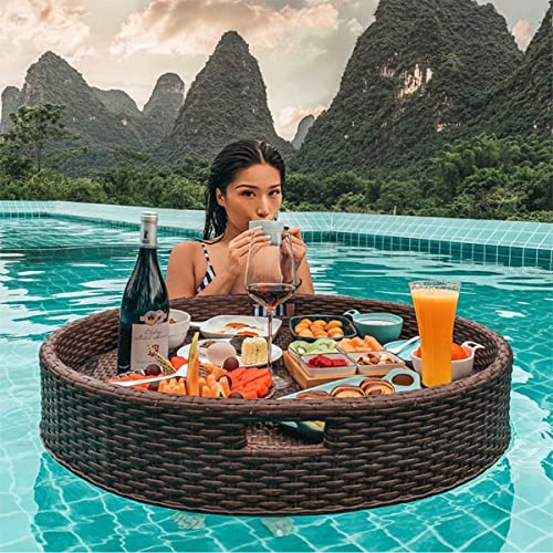 Schwimmendes Serviertablett für Pool, Spa und Badewanne | Wasserdichtes, rundes Tablett für Getränke und Lebensmittel | ideal für Partys und Entspannung auf dem Wasser Schwimmendes Serviertablett für Pool, Spa und Badewanne | Wasserdichtes, rundes Tablett für Getränke und Lebensmittel | ideal für Partys und Entspannung auf dem Wasser von Generisch
