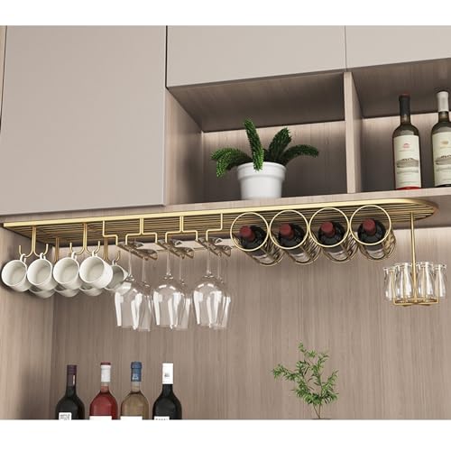 Schwimmendes Weinregal und Glashalter unter dem Schrank, platzsparender Metall-Organizer für Küche, Bar und Restaurant Schwimmendes Weinregal und Glashalter unter dem Schrank, platzsparender Metall-Organizer für Küche, Bar und Restaurant von Generisch