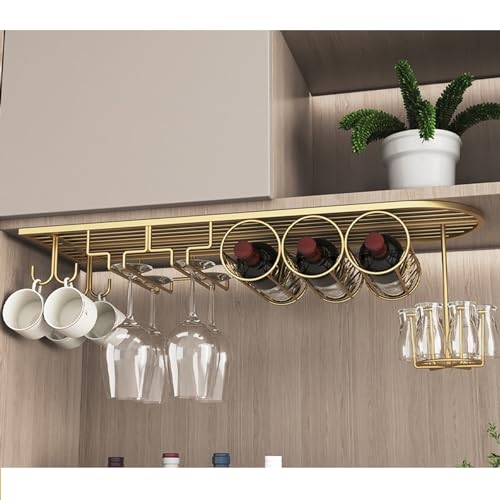 Schwimmendes Weinregal und Glashalter unter dem Schrank, platzsparender Metall-Organizer für Küche, Bar und Restaurant Schwimmendes Weinregal und Glashalter unter dem Schrank, platzsparender Metall-Organizer für Küche, Bar und Restaurant von Generisch