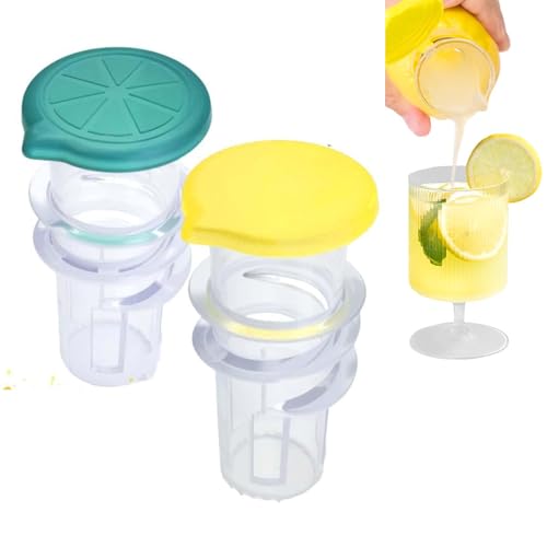 Screw Top Lemon Squeezer. 2025 New Screw Top Lemon Squeezer, Manual Juice Extractor With Built In Filter Orange Citrus Press For Seasoning Cooking And Cocktails(One yellow and one blue) von Generisch
